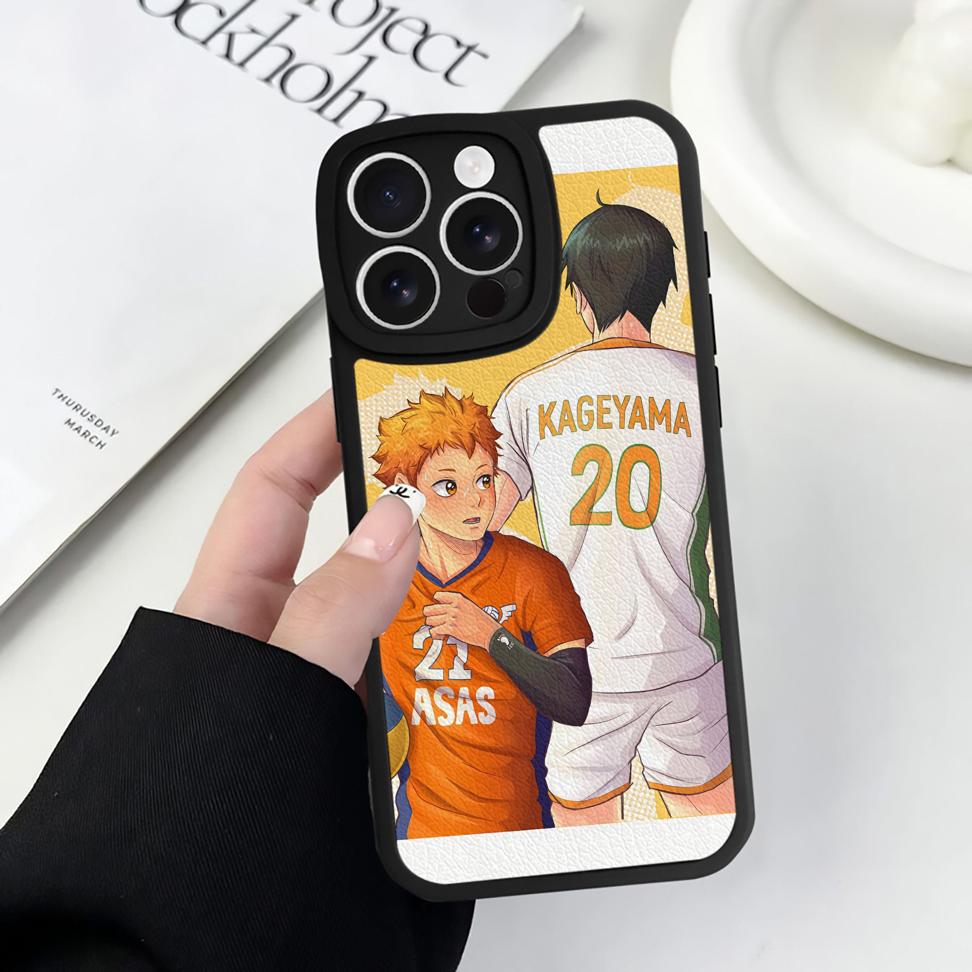 （画像用） ハイキュー!! Haikyu!! 【iPhone 16シリーズ対応】シリコンスマホケース（レザー調） 材質：シリコン